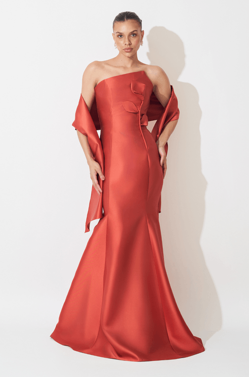 Vestido Longo Florencia Terracota