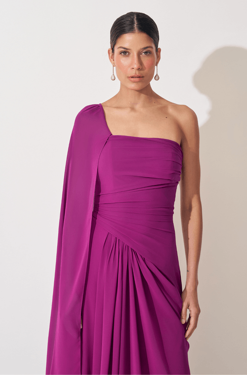 Vestido Longo Petala Purpura - Hover