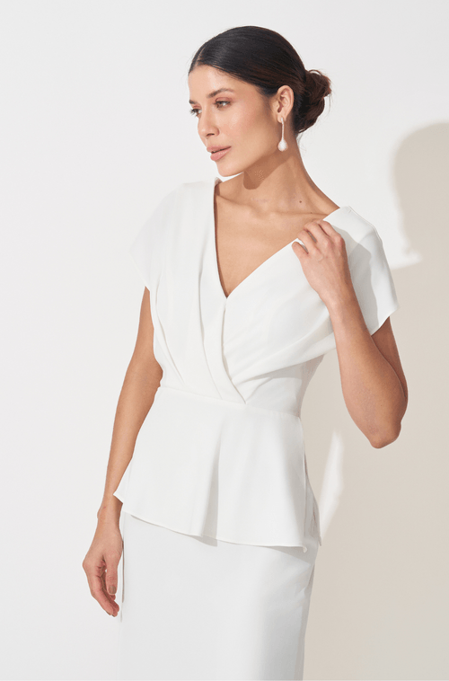 Vestido Midi Andreia Off White - Hover