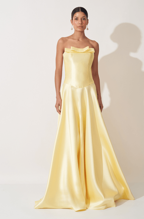 Vestido Longo Livia Amarelo Manteiga