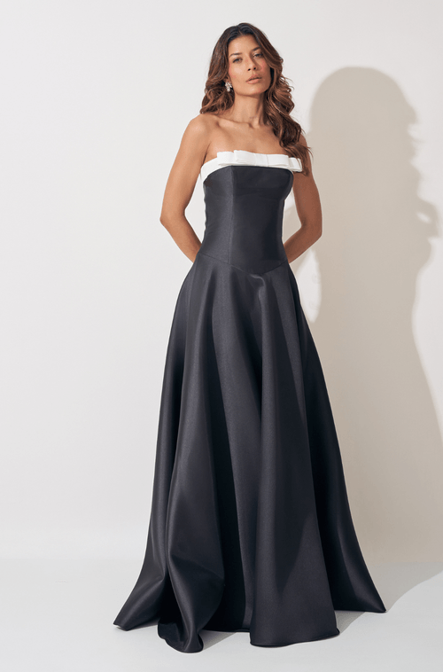 Vestido Longo Livia Preto Branco