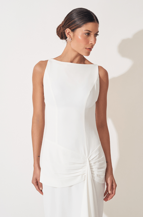 Vestido Longo Natalia Off White - Hover