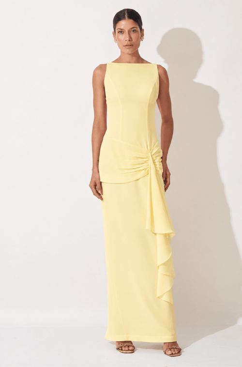 Vestido Longo Natalia Amarelo Manteiga