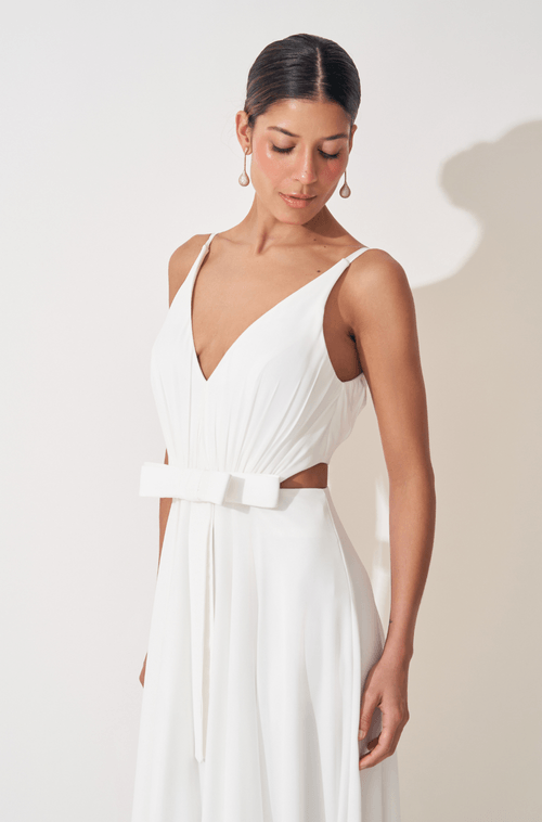Vestido Longo Betina Off White - Hover