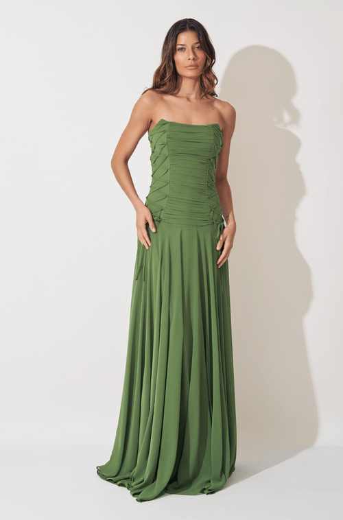 Vestido Longo Nadia Verde Oliva