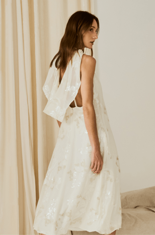 Vestido Midi Melani Off White - Hover