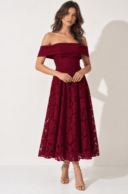 Vestido Midi Bete Bordo