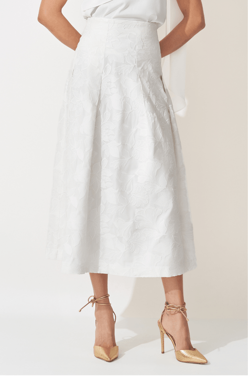 Saia Midi Eleonora Branco