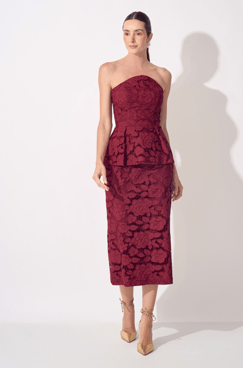 Vestido Midi Bethania Bordo