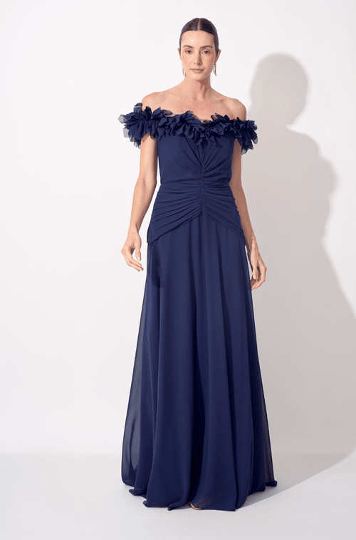 Vestido Longo Manuela Azul Marinho