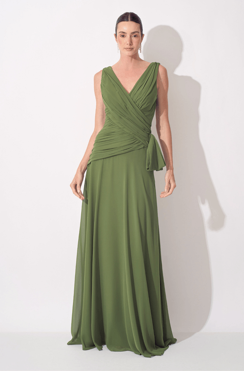 Vestido Longo Anastacia Verde Oliva